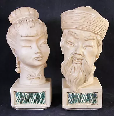 Vintage Universal Statuary Corp Chicago 1960’s Asian Man & Woman • $55.10