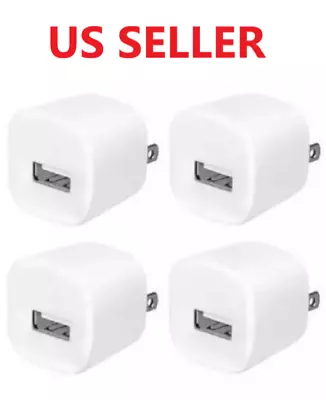 4x White 1A USB Power Adapter AC Home Wall Charger US Plug FOR IPhone 5 6 7 8 • $5.99