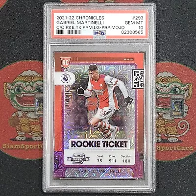 2021-22 Contender​ Optic Rookie Ticket GABRIEL MARTINELLI Purple Mojo PSA​ 10​ • $220