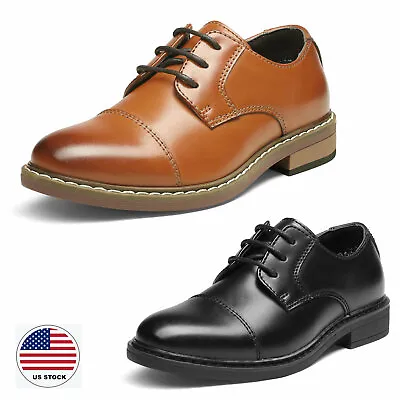 Boys Kids Youth Oxford Shoes Classic Cap Toe Dress Shoes Party Wedding Shoes • $27.79