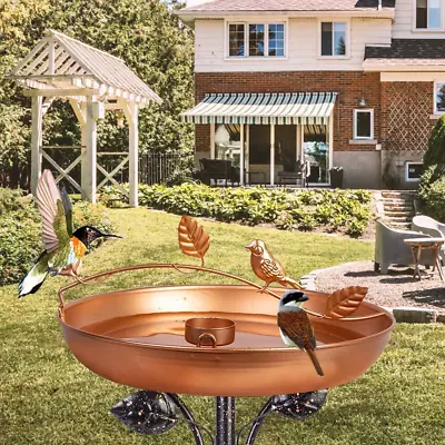 Metal Bird Bath Stake 42″ Outdoors Garden Yard Patio Decor Standing • $35.99
