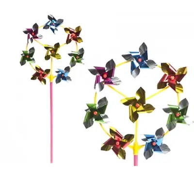 Plastic Windmill Pinwheel Wind Spinner Lawn Garden Decor Kids Toy 46cm Tall • £4.99