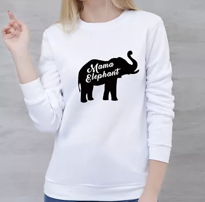 MAMA ELEPHANT Sweatshirt Jumper Ladies Funny Mother's Day Birthday Gift Mum Mama • £16.99