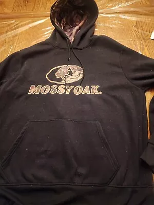 Mossy Oak Men's Black Hunting Pullover Performance Fleece Hoodies. XL • $24.99