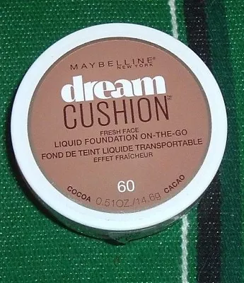 Maybelline Dream Cushion Fresh Face Liquid Foundation On-the-go-60 Cocoa-0.51 Oz • $6.83