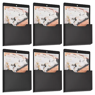 6 Pack Magnetic File Holder 12.4  X 9.6  Magnetic Wall File Organizer Black • $73.97