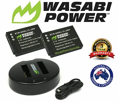Wasabi Power Battery X2 & Charger For Nikon EN-EL12 KeyMission 170 360 S9700s • $57.90