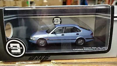 Saab 900 1994 V6 1:43 Blue Triple 9 Diecast Scale Model T9 Car BNIB In Case • £45