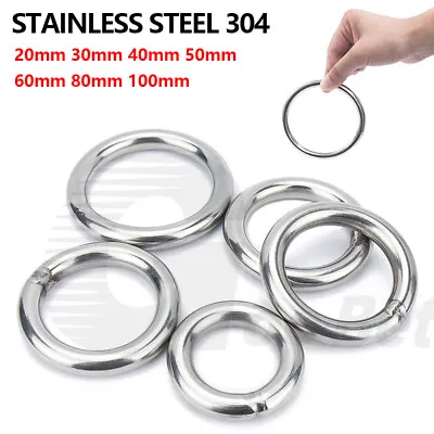 $3.62 • Buy O Ring A2 304 Stainless Steel Welded Polished Rings 15 20 30 40 50 60 80 100mm