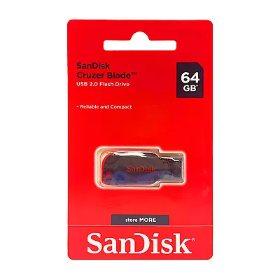 SanDisk  Cruzer Blade 64GB  Flash Drive  USB 2.0 Memory Stick SDCZ50 • $7.45