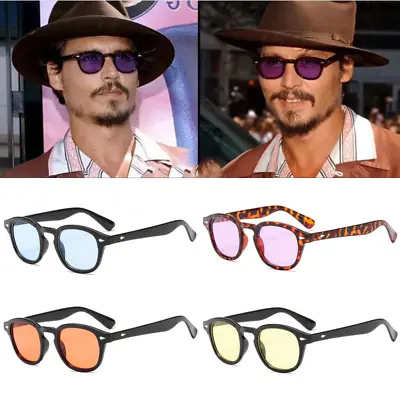 $6.92 • Buy Mens Sunglasses Johnny Depp Robert Downey Tinted Blue Lens Retro Classic Fashion