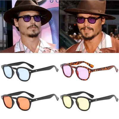 $6.92 • Buy Mens Sunglasses Johnny Depp Robert Downey Tinted Blue Lens Retro Classic Fashion