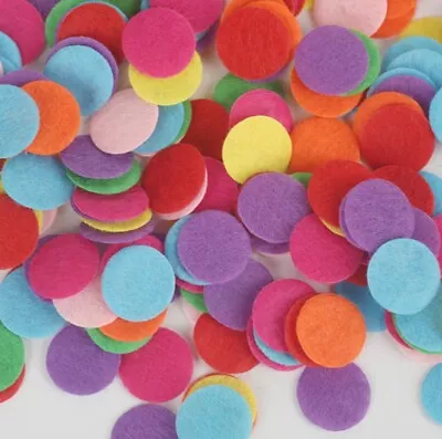 Circle Felt Mixed Colour Round Fabric Pads Accessory Patches Craft 20/25/30mm • £1.49