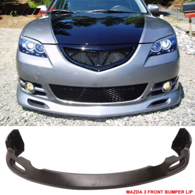 $109.99 • Buy Fits 04-06 Mazda 3 S Sedan K Style Front Bumper Lip Spoiler Unpainted Black PU