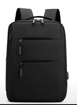 Men's Laptop Backpack Medium Color Black With Multi Zipper Pocket Compartment • $19.90