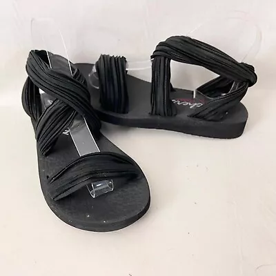 Skechers Yoga Foam Sandals Women's 6 Black Meditation Still Sky Cross Strap • $11.96