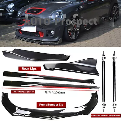 For MINI COOPER Front Bumper Splitter Body Kit Side Skirt Rear Lip Glossy BLK • $99.99