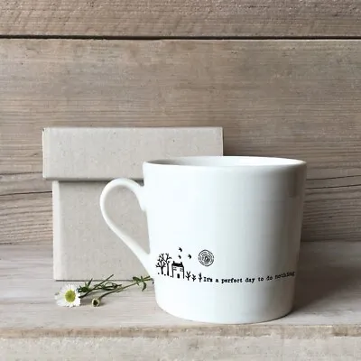 East Of India Porcelain Mug In A Gift Box 'It's A Perfect Day To Do Nothing ' • £12.99