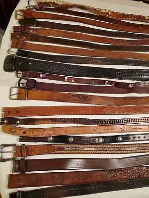 Lot Of 20 Leather Western Braided Fashion Belts Vintage & Contemporary  • $19.99
