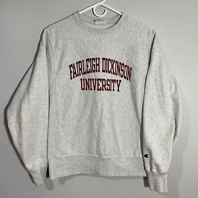 Champion Reverse Weave Fairleigh Dickinson University Gray Red Sweatshirt Mens S • $40