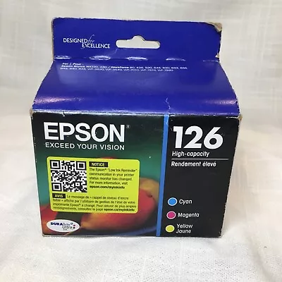 Epson T126520 126 High-Capacity Ink Cartridge OEM - Cyan Magenta Yellow Exp 6/25 • $19.95