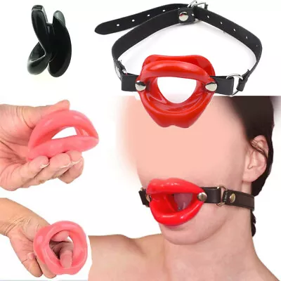 Sissy Silicone Open Mouth Gag Oral O Ring Lips Force Open Restraint Bondage BDSM • $10.89