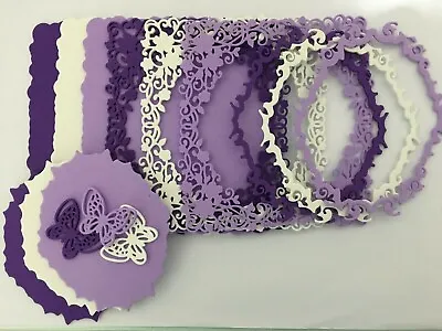 £2.50 • Buy Die Cut Frame Card Making Scrapbooking Purple Lace Crafts Card Toppers