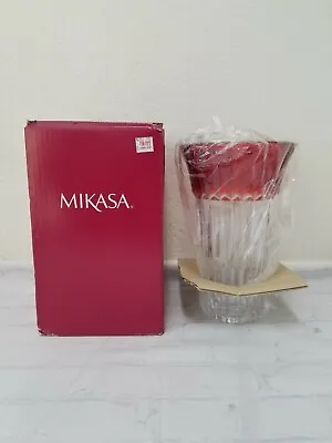 MIKASA 10  Diamond Brilliance Ruby WY271/625. Vase 10   Red Tip And Clear Glass • $14.48