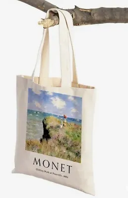 Monet Water Clifftop Walk Canvas Tote Bag Carry All National Gallery Museum • $28.50