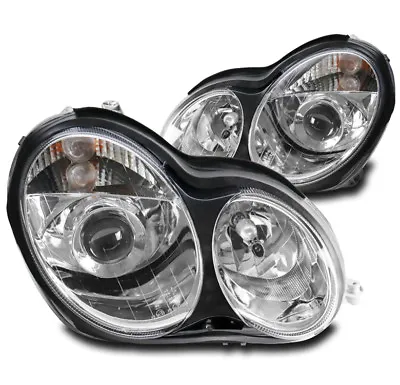 For 01-07 Mercedes W203 C230 C240 C320 4dr Chrome Projector Headlights Headlamps • $227.95