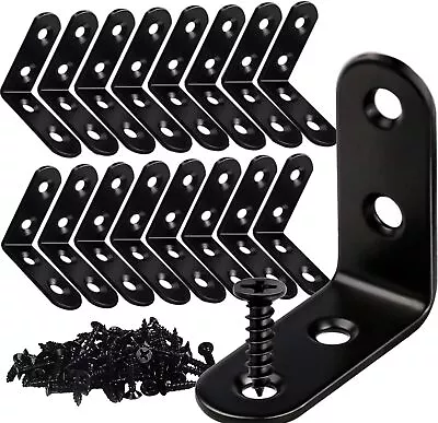 16 Pcs L Brackets Corner Brace 90 Degree Right Angle Metal Bracket For Wood • $10.21