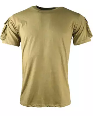 Kombat UK Tactical T-shirt Coyote Combat Cargo Mens Military Army Style Tee • £14.99