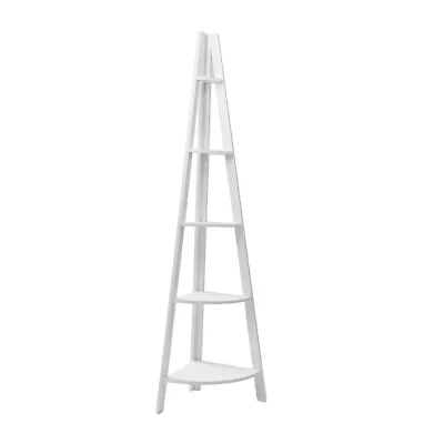 Artiss 5 Tier Ladder Bookshelf Corner Shelf Contemporary Anti-Slip Sturdy  White • $67.29