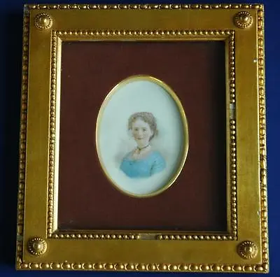 Antique Portrait Painting On Porcelain In An Art Deco Newcomb Macklin Frame • $699