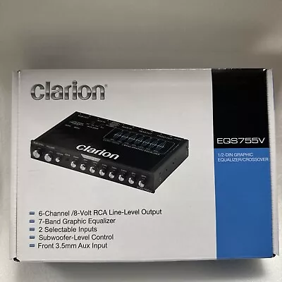 CLARION EQS755v EQ 7 BAND EQUALIZER AUX. 8 VOLT SUB SUBWOOFER SPEAKERS PRE AMP • $89