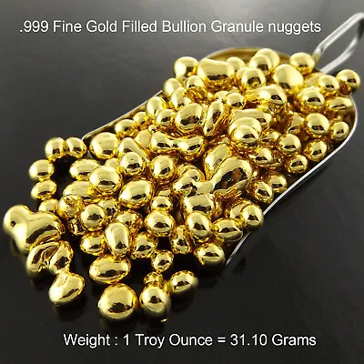 1 Troy Ounce Oz .999 Gold Filled Bullion Solid Granules Recovery Scrap 31.1grams • $35.95