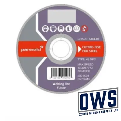 (PACK OF 25) Parweld (9 ) 230mm X 1.9mm Thin Stainless Steel Metal Cutting Discs • £39