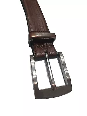Florsheim Italian Crocodile Leather Belt Men Size 38/95 1551  Brown Leather • $10