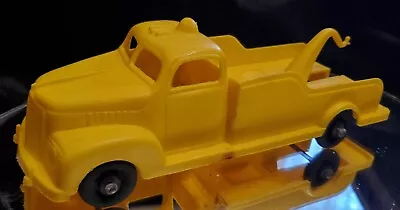 RARE Marx  Plastic Yellow TOW TRUCK Vintage 50s  Tow Truck Wrecker  EXCELLENT • $52