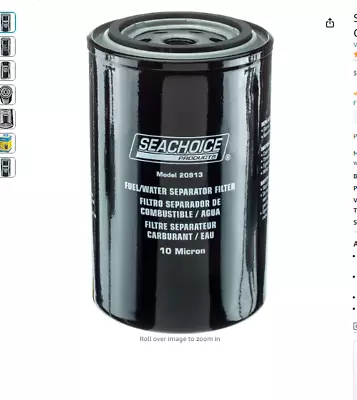 Seachoice Fuel Water Separator Filter Canister Yamaha 10 Micron • $23.99
