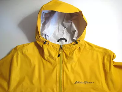 Eddie Bauer CLOUD CAP Large Yellow Rain Jacket -Waterproof Lightweight MSRP $99! • $41.50