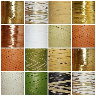 £3.89 • Buy New Colours !!  Raffia NATURAL SHADES * Flowers Gifts Crafts Scrapbooks *
