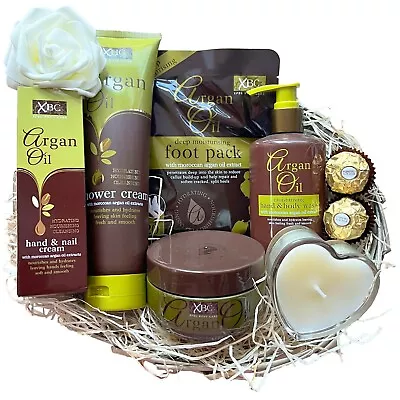 Womens Argan Oil Gift Hamper Daughter Birthday Gift Basket Mother Pampering Set • £24.99