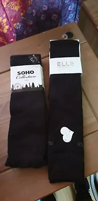 £4 • Buy Elle And Soho Over The Knee Black Socks New