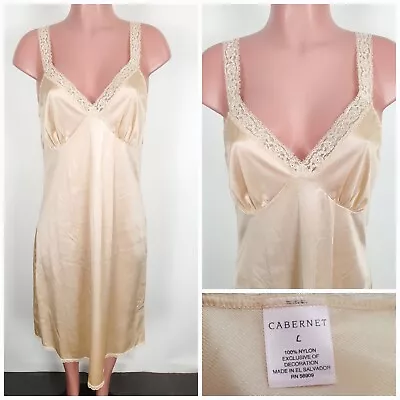 $28.99 • Buy Womens Sexy Cabernet Nylon Full Slip Size 36 Large Beige Sissy Vintage 