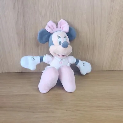 Disney Minnie Mouse Plush Rattle Toy 10  Pink Outfit  • £6.99
