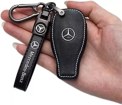 Key Fob Cover Replacement Mercedes Benz A C E S Class Series Leather + Key Chain • $24.74