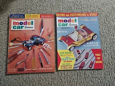 Model Car Science Magazine Feb. 1966 & Apr. 1964 Slot Cars - Used - 2 Pcs. Lot J • $13