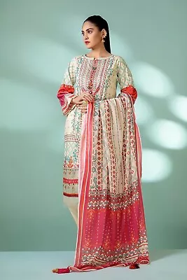 Bonanza Satrangi Unstitched 3pc Suit Lawn Summer Designer Pakistani Indian • £16.99