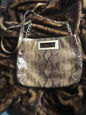 Michael Kors Shinny Embossed Snakeskin Real Leather Top Handle Clutch Handbag • $28